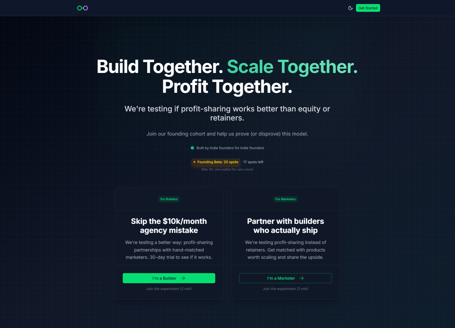 IndiePair - Profit-Sharing Partnerships for Indie Builders